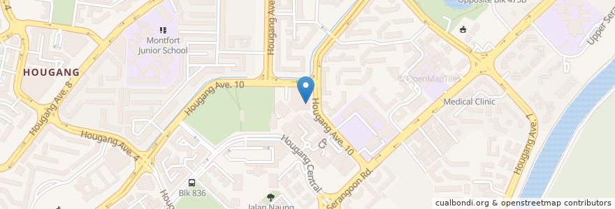 Mapa de ubicacion de Pizza Hut en シンガポール, Northeast.
