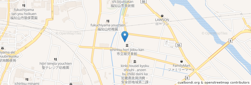 Mapa de ubicacion de お好み焼き ちえ en 日本, 京都府, 福知山市.