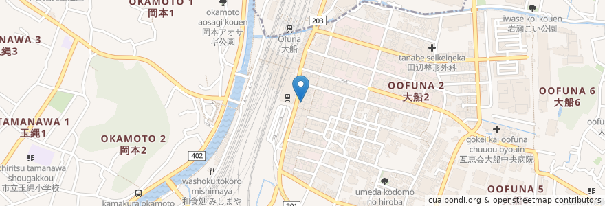 Mapa de ubicacion de タパスタパス en 日本, 神奈川県, 鎌倉市.