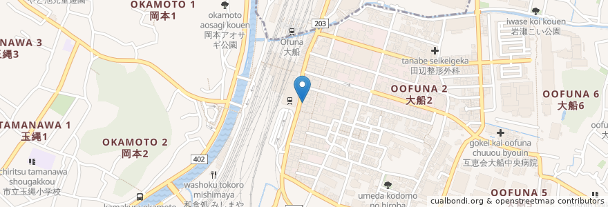 Mapa de ubicacion de 天下鳥 en Jepun, 神奈川県, 鎌倉市.