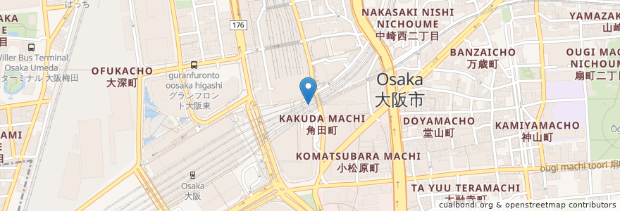 Mapa de ubicacion de ざんまい屋 en 일본, 오사카부, 오사카, 기타구.