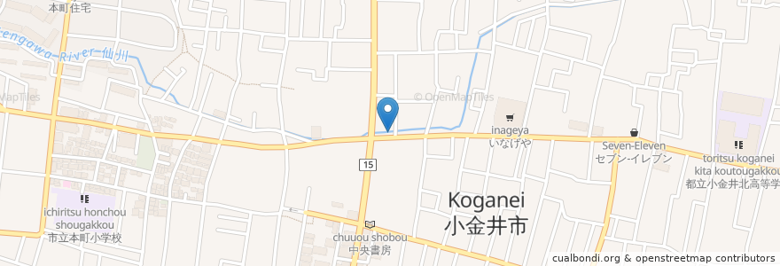Mapa de ubicacion de 小料理 よし㐂 en Japan, 東京都, 小金井市.