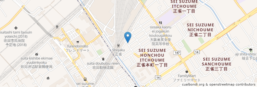 Mapa de ubicacion de アグリム en 日本, 大阪府, 摂津市.