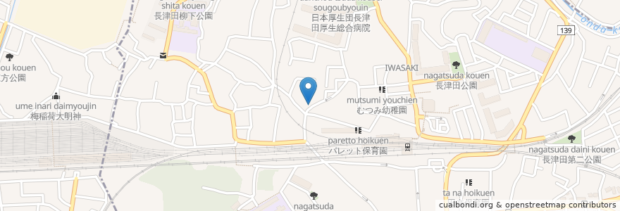 Mapa de ubicacion de さくらば歯科クリニック en Japan, Präfektur Kanagawa, Yokohama, 緑区.