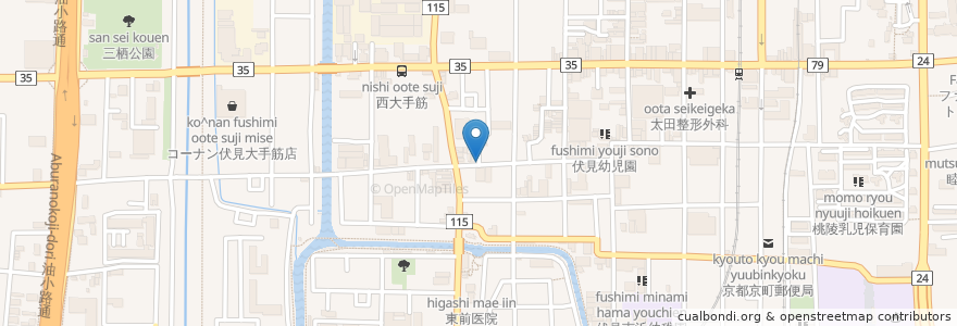 Mapa de ubicacion de 油懸地蔵尊 西岸寺入口 en Japan, Kyoto Prefecture, Kyoto, Fushimi Ward.