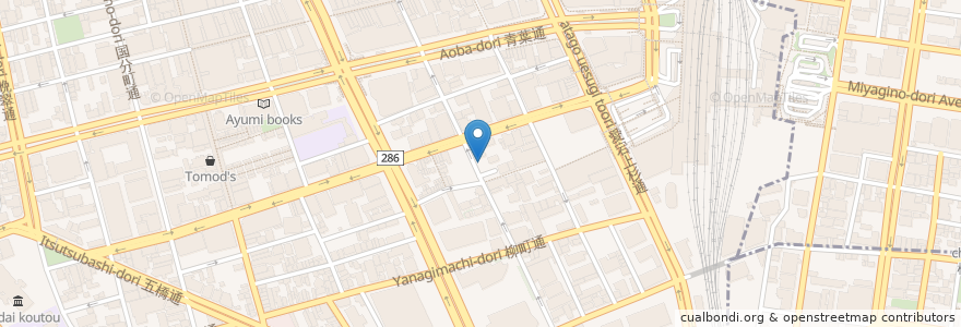 Mapa de ubicacion de 北川クリニック en Japão, 宮城県, 仙台市, 青葉区.