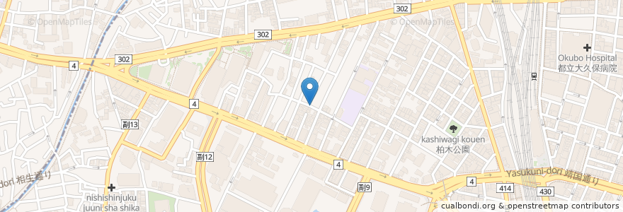Mapa de ubicacion de 黒毛和牛焼肉 白か黒 en Japonya, 東京都, 新宿区.