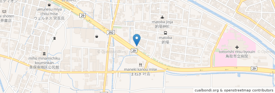 Mapa de ubicacion de 餃子の王将 バイパス宮長店 en Japon, Préfecture De Tottori, 鳥取市.