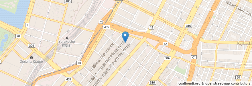 Mapa de ubicacion de IJ(ichi-jyoji) en Japonya, 東京都, 中央区.