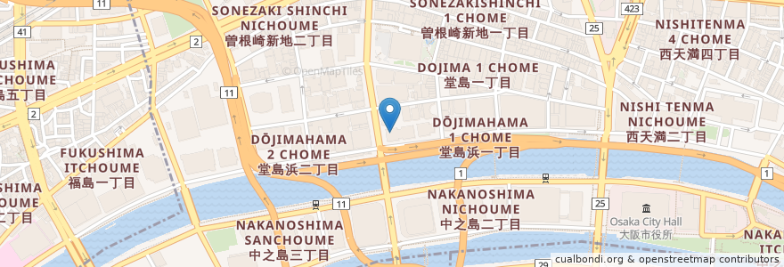 Mapa de ubicacion de BSテレビ東京 en Japonya, 大阪府, 大阪市, 北区.