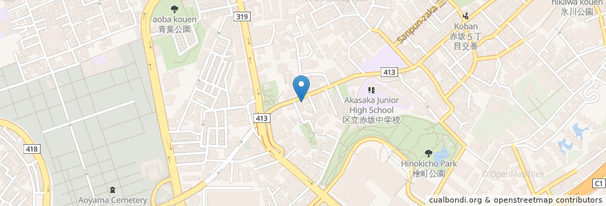 Mapa de ubicacion de 乃木坂歯科クリニック en 일본, 도쿄도, 미나토.