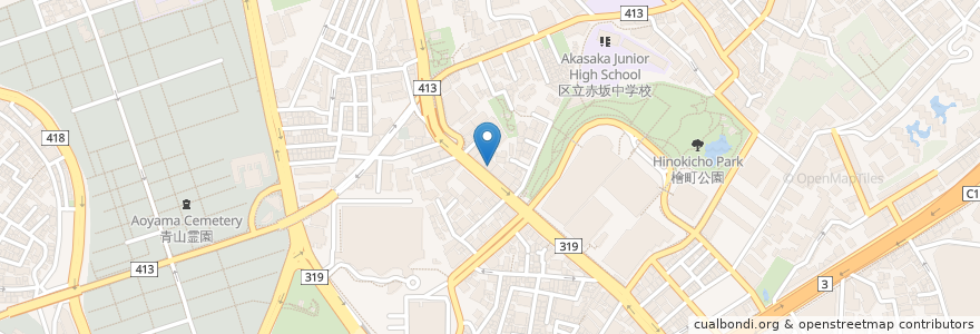 Mapa de ubicacion de プランタン赤坂 en Giappone, Tokyo, Minato.