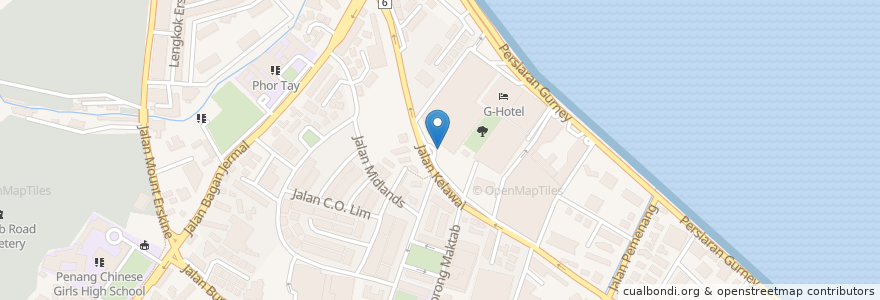 Mapa de ubicacion de Grab Pick Up @ Kelawei Entrance en Malesia, Penang, Timur Laut.