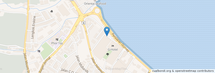 Mapa de ubicacion de Grab Pick Up @ Seaside Entrance en マレーシア, ペナン, Timur Laut.