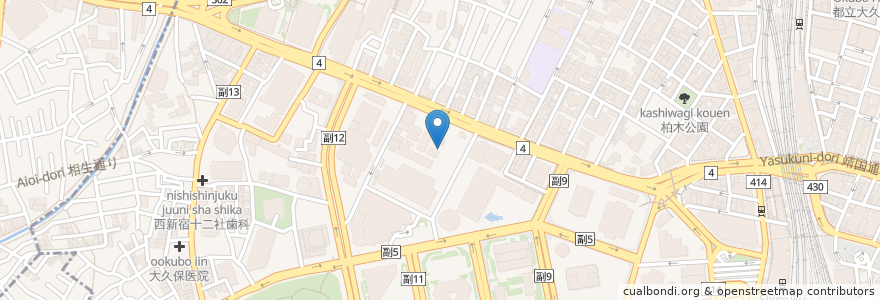 Mapa de ubicacion de タリーズコーヒー en اليابان, 東京都, 新宿区.