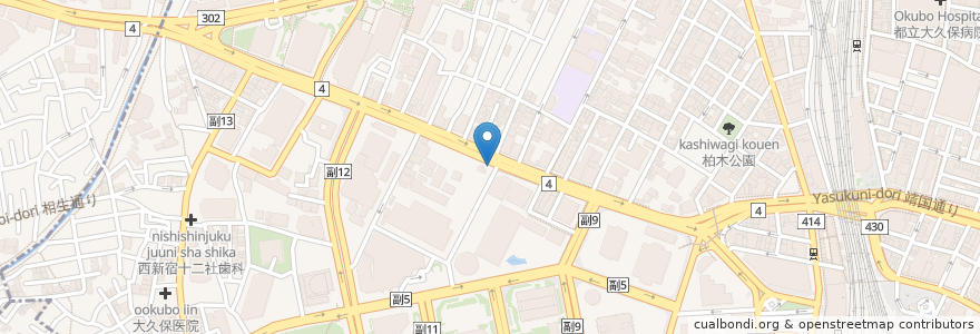 Mapa de ubicacion de マツモトキヨシ en Japonya, 東京都, 新宿区.