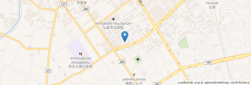 Mapa de ubicacion de 神整形外科 en Japonya, 青森県, 弘前市.