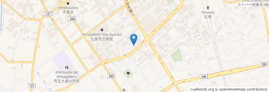 Mapa de ubicacion de 東奥信用金庫 en Япония, Аомори, Хиросаки.