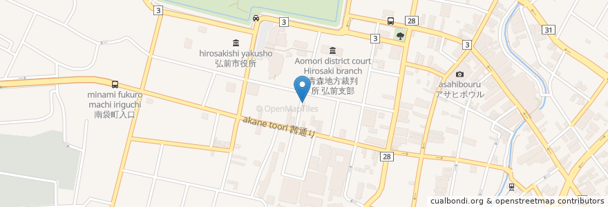 Mapa de ubicacion de ふぐ新 en Japón, Prefectura De Aomori, 弘前市.