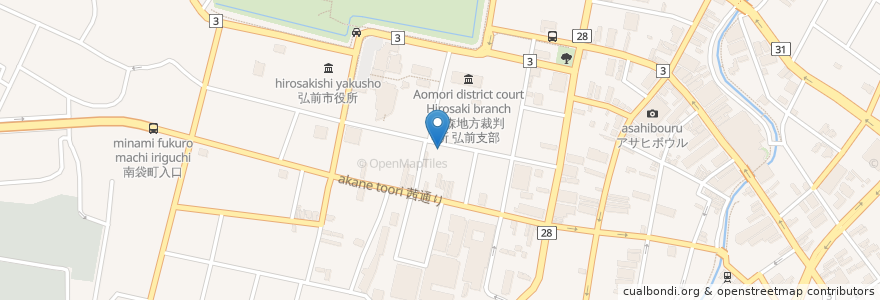 Mapa de ubicacion de 郷土料理しまや en Japan, 青森県, 弘前市.