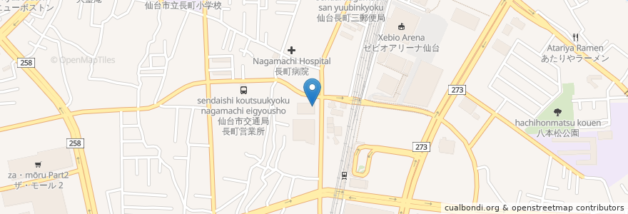 Mapa de ubicacion de マツモトキヨシ 長町たいはっくる店 en Япония, Мияги, 仙台市, 太白区.