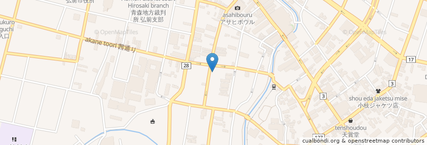 Mapa de ubicacion de 夜なき屋 en ژاپن, 青森県, 弘前市.
