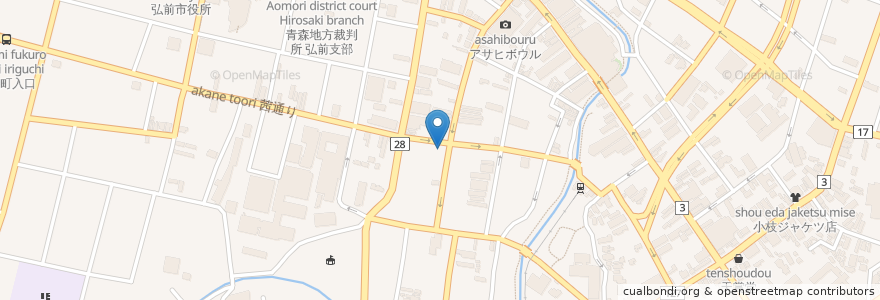 Mapa de ubicacion de とんぼ en Japan, Aomori Prefecture, Hirosaki.