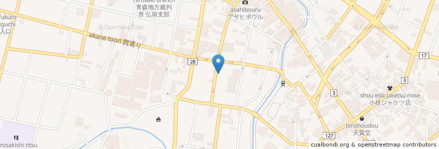 Mapa de ubicacion de 浜焼太郎 en 일본, 아오모리현, 弘前市.