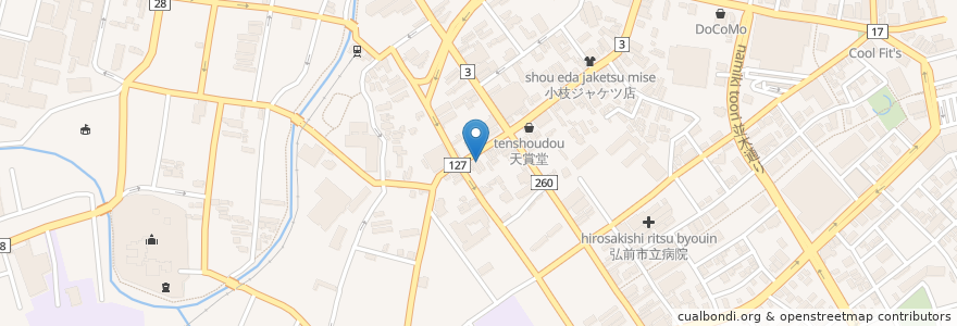 Mapa de ubicacion de 鮨たか en 日本, 青森県, 弘前市.