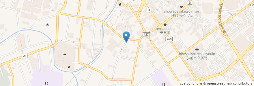 Mapa de ubicacion de スーパードラッグアサヒ en 일본, 아오모리현, 弘前市.