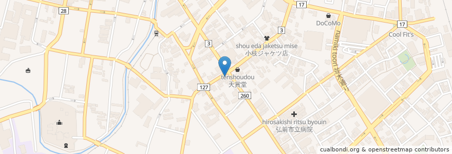 Mapa de ubicacion de Heart Lighting Station Hirosaki en 日本, 青森県, 弘前市.