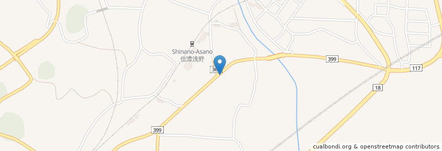 Mapa de ubicacion de 浅野郵便局 en ژاپن, 長野県, 長野市.