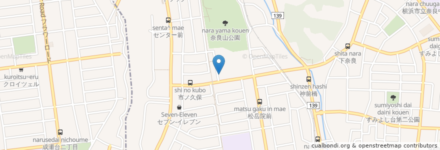 Mapa de ubicacion de こどもの国眼科 en Япония, Канагава, Йокогама, Аоба.