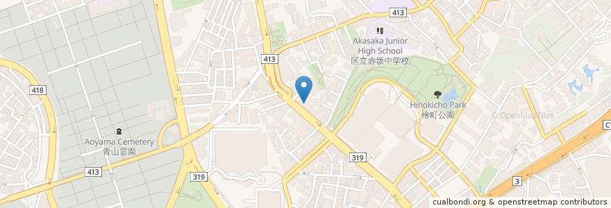 Mapa de ubicacion de 乃木坂 猪俣歯科 en اليابان, 東京都, 港区.