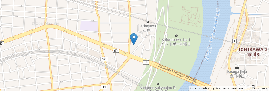Mapa de ubicacion de 本藏寺 en Japão, Tóquio, 江戸川区.
