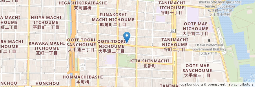 Mapa de ubicacion de Copito en 日本, 大阪府, 大阪市, 中央区.