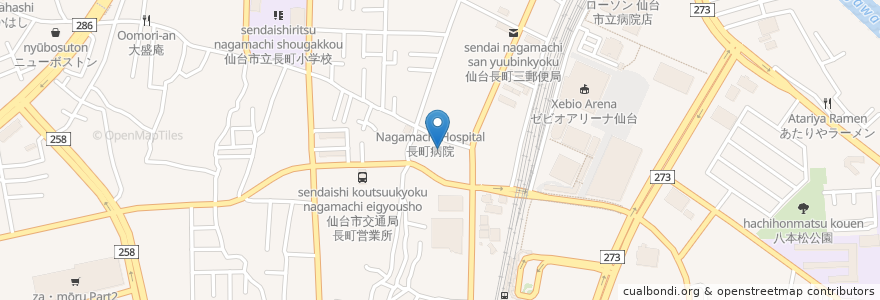 Mapa de ubicacion de Torisen en Japan, Miyagi Prefecture, Sendai, Taihaku Ward.