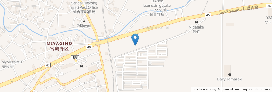 Mapa de ubicacion de あぶじ en Japonya, 宮城県, 仙台市, 宮城野区.