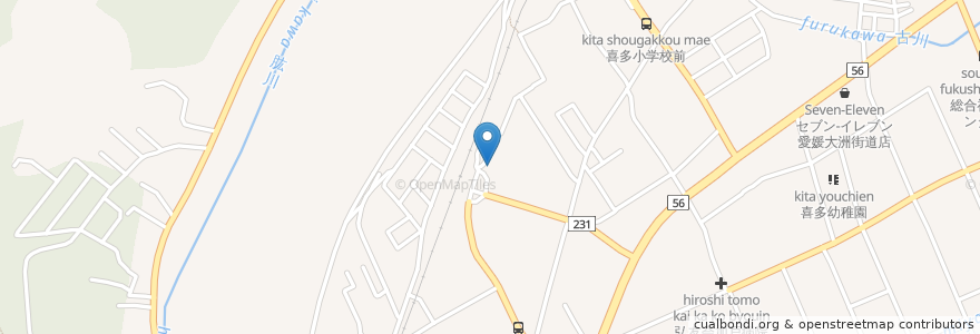 Mapa de ubicacion de やかた en ژاپن, 愛媛県, 大洲市.