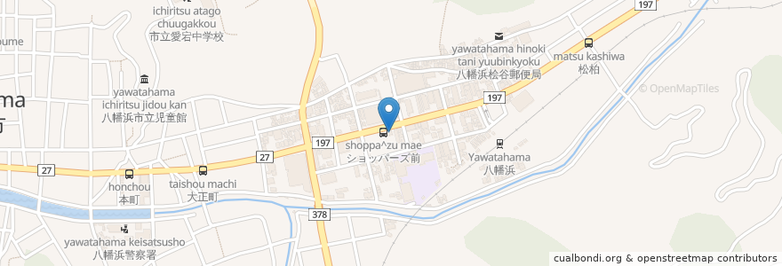 Mapa de ubicacion de 八幡浜中央薬局 en Japan, Präfektur Ehime, 八幡浜市.