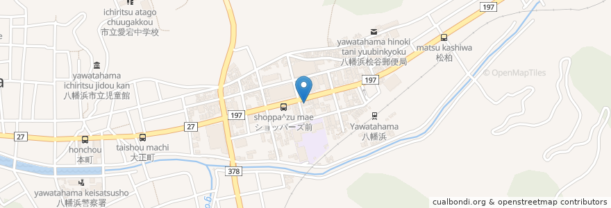 Mapa de ubicacion de 河合塾マナビス en 日本, 愛媛県, 八幡浜市.