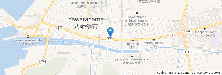 Mapa de ubicacion de 高知銀行 en 日本, 爱媛县, 八幡浜市.