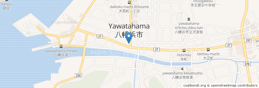 Mapa de ubicacion de 元バスラーメンかじわら en Jepun, 愛媛県, 八幡浜市.