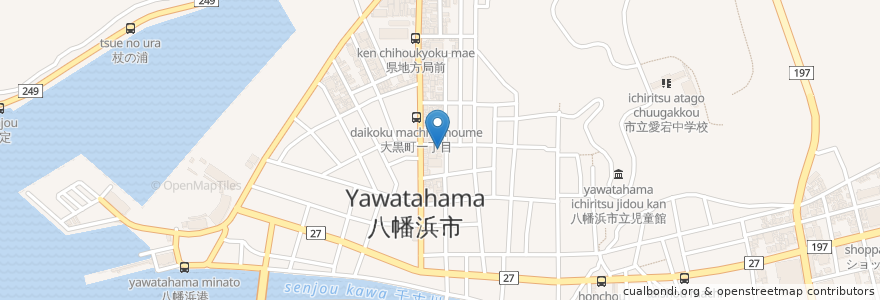 Mapa de ubicacion de Hama en اليابان, 愛媛県, 八幡浜市.
