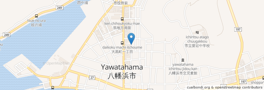 Mapa de ubicacion de ソフィー薬局 en Japan, Ehime Prefecture, Yawatahama.