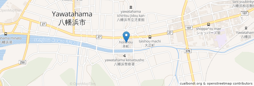 Mapa de ubicacion de 愛媛銀行 en Япония, Эхимэ, 八幡浜市.