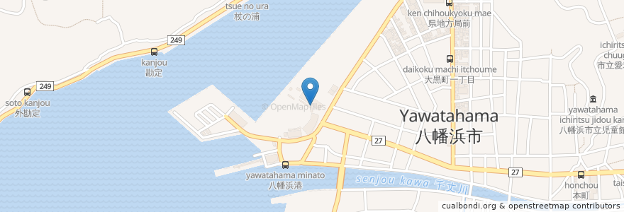 Mapa de ubicacion de どーや食堂 海鮮バーベキュー en Япония, Эхимэ, 八幡浜市.