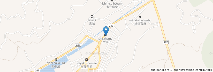Mapa de ubicacion de みかんこどもクリニック en Japan, Präfektur Ehime, 八幡浜市.