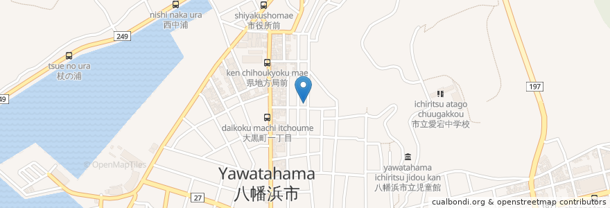 Mapa de ubicacion de Polpo en Japonya, 愛媛県, 八幡浜市.
