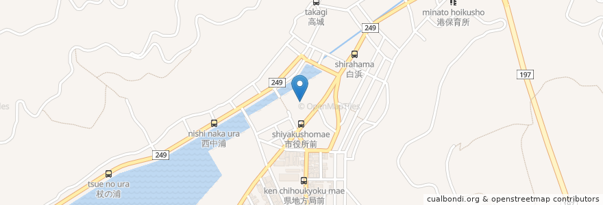 Mapa de ubicacion de 八幡浜市青少年センター en 日本, 爱媛县, 八幡浜市.